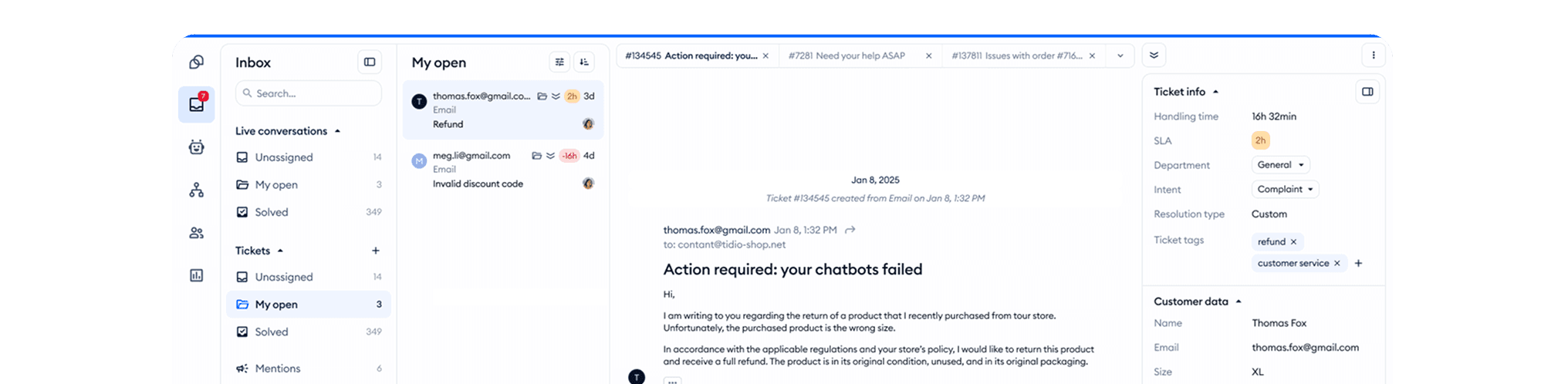 Manage every conversation from one simple dashboard