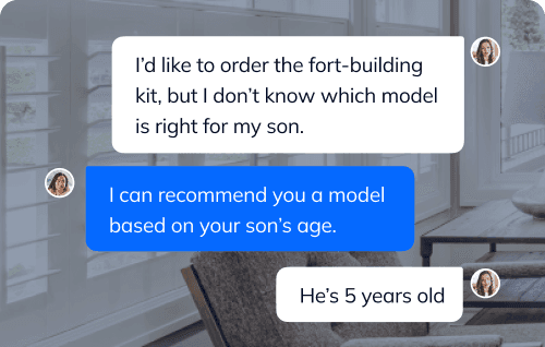 Remove purchase doubts with instant human help