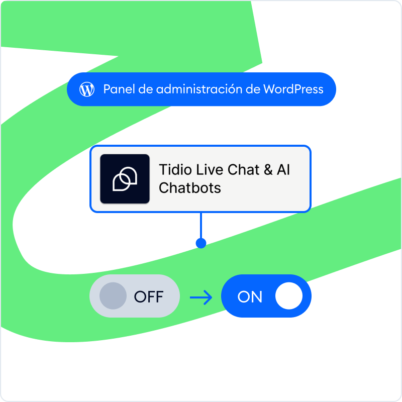 Activa el complemento de Tidio en el panel de control de WordPress