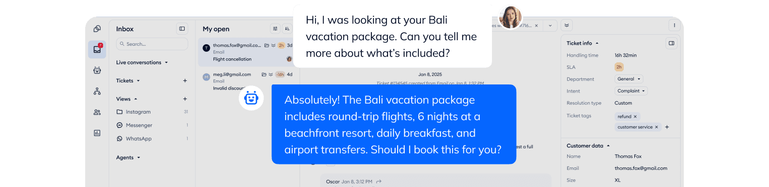 Answer FAQs instantly, 24/7 with personal touch