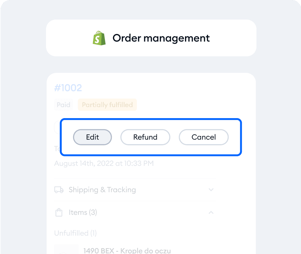 Manage orders without switching tabs