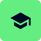 Tidio Academy green icon with academic cap