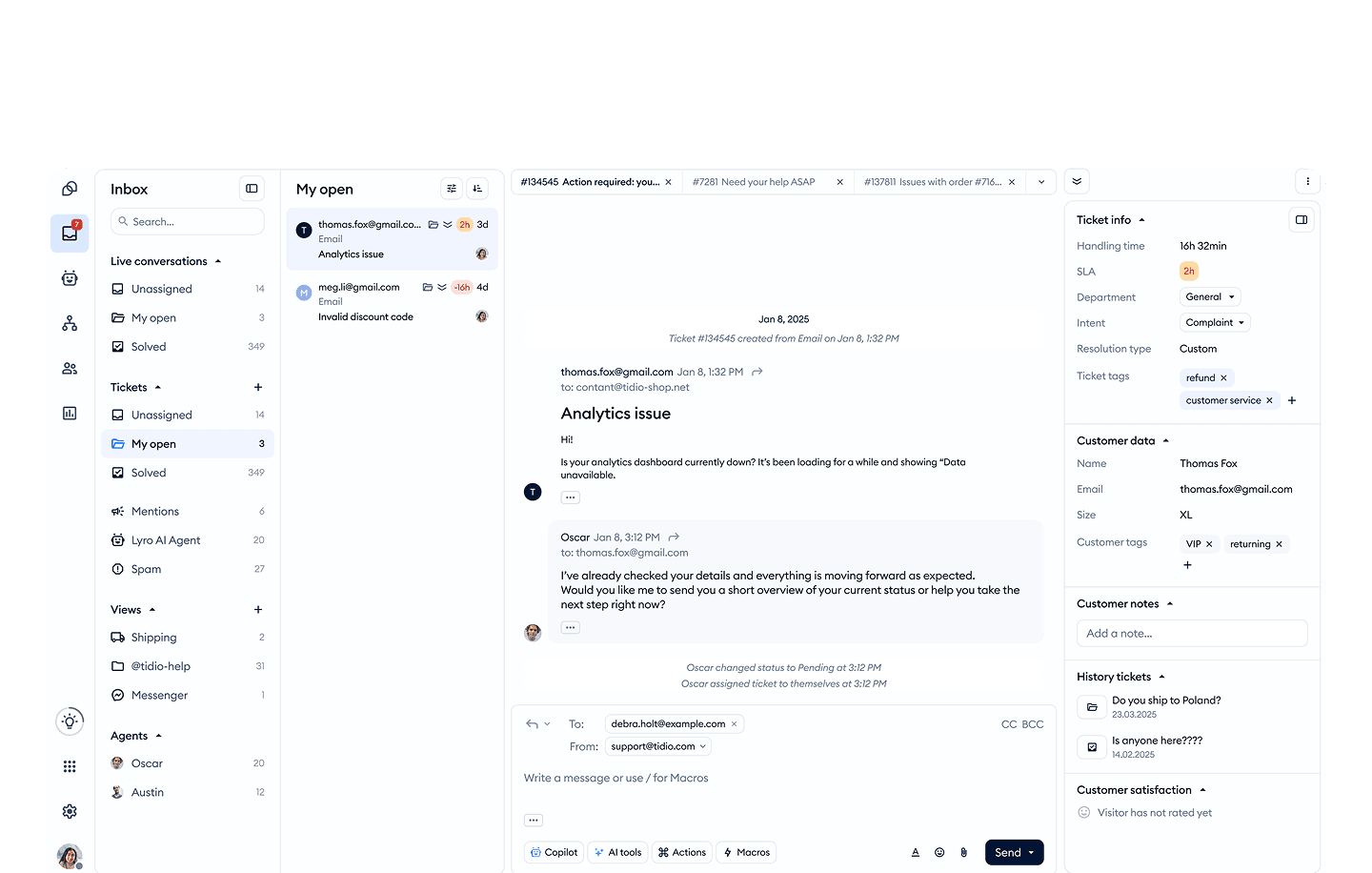 Manage all user interactions in one workspace