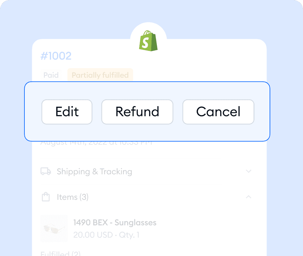 Manage Shopify orders without leaving your inbox