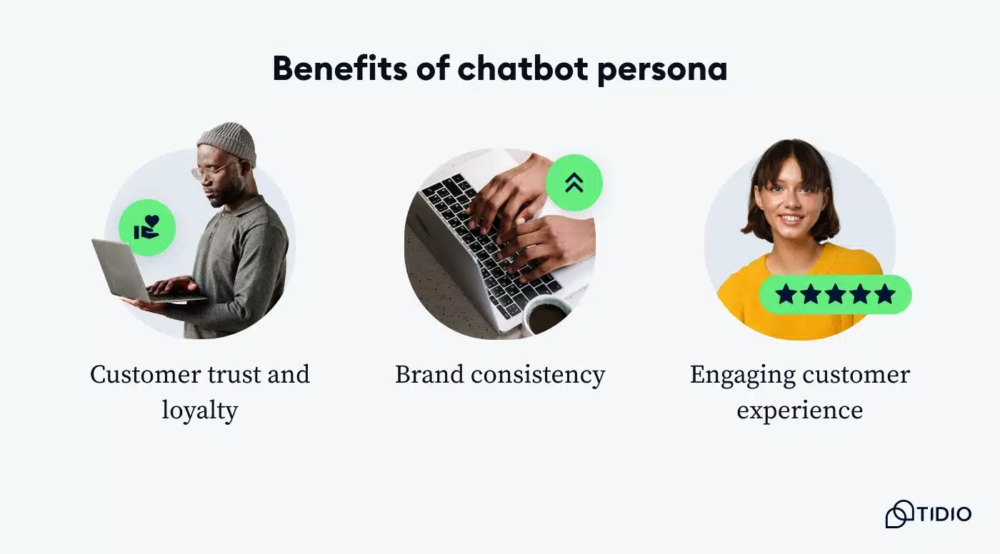 Graphic showing the benefits of a well-crafted chatbot persona.