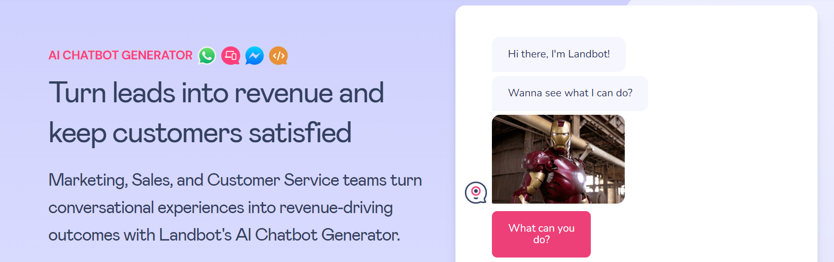 landbot Lead Generation Chatbot example