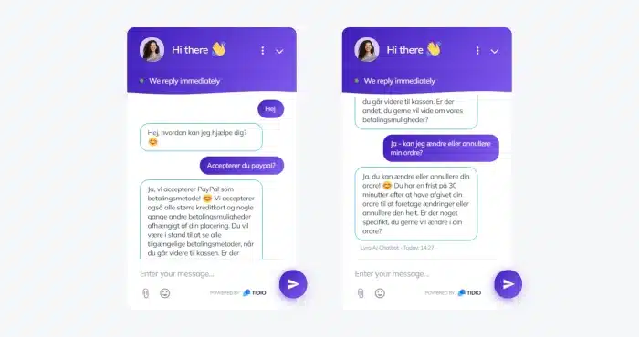 Lyro AI chatbot uses automatic translation while chatting with the user in real time.