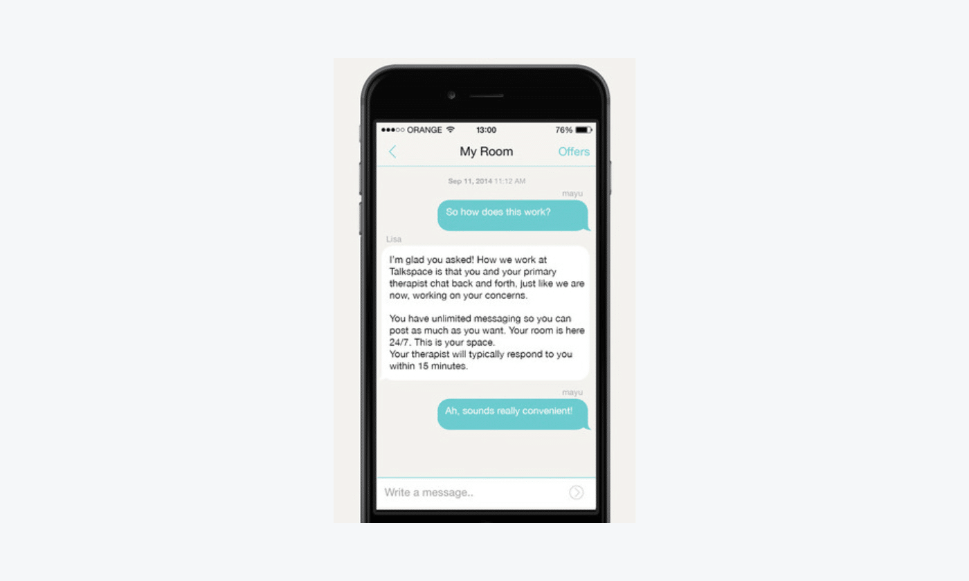 Talkspace, a mental health app