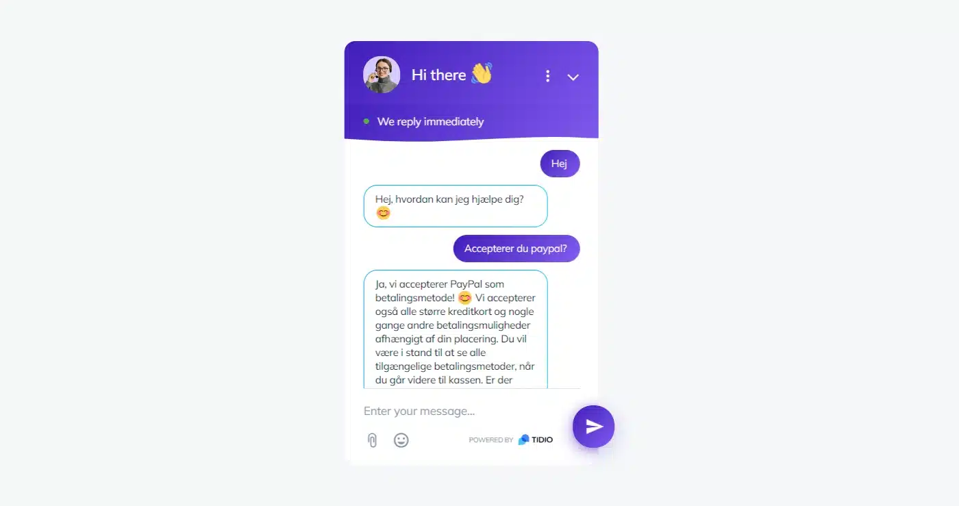 Lyro chatbot automatically responding in the customer’s preferred language.