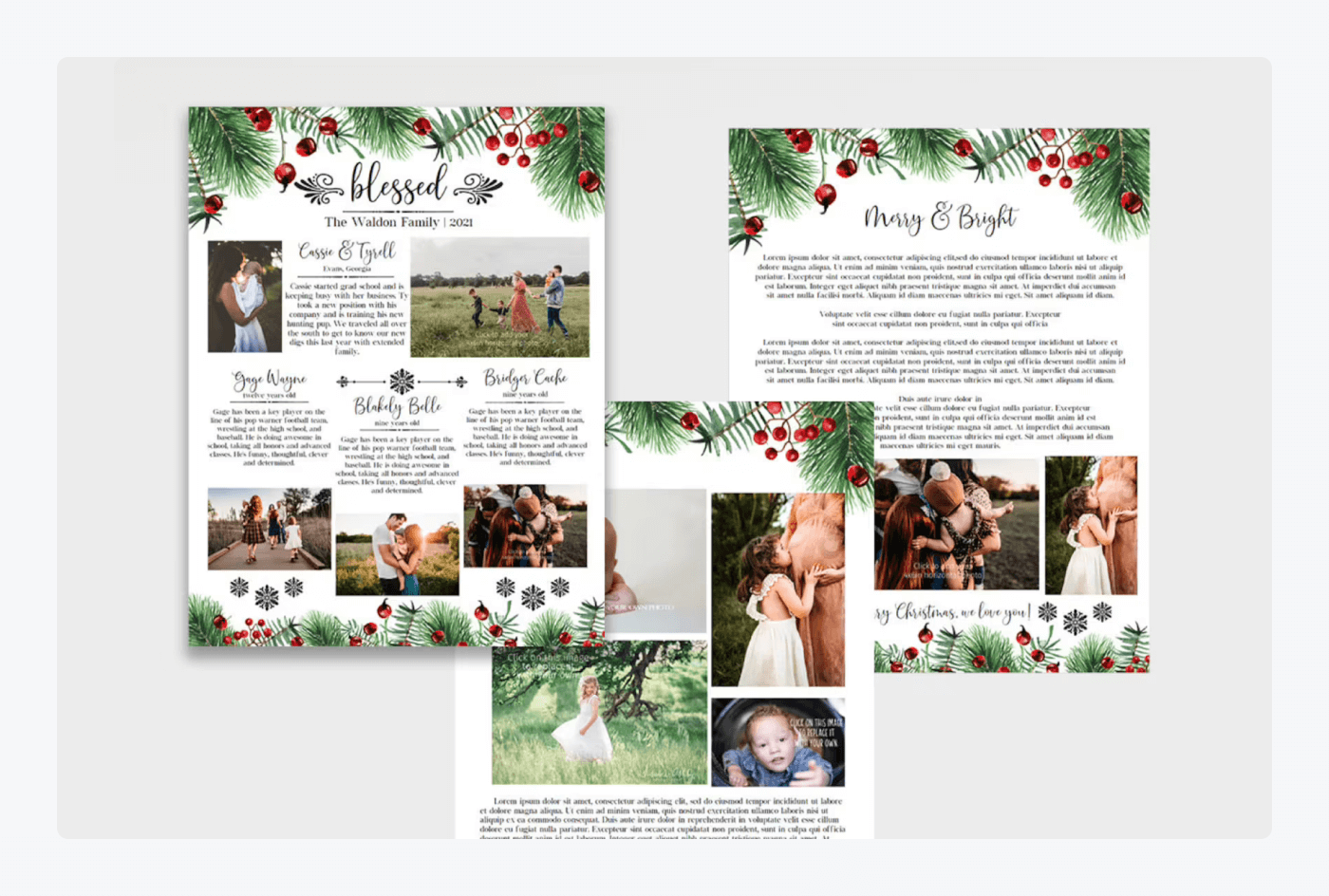 An example of a year-in-review Christmas template