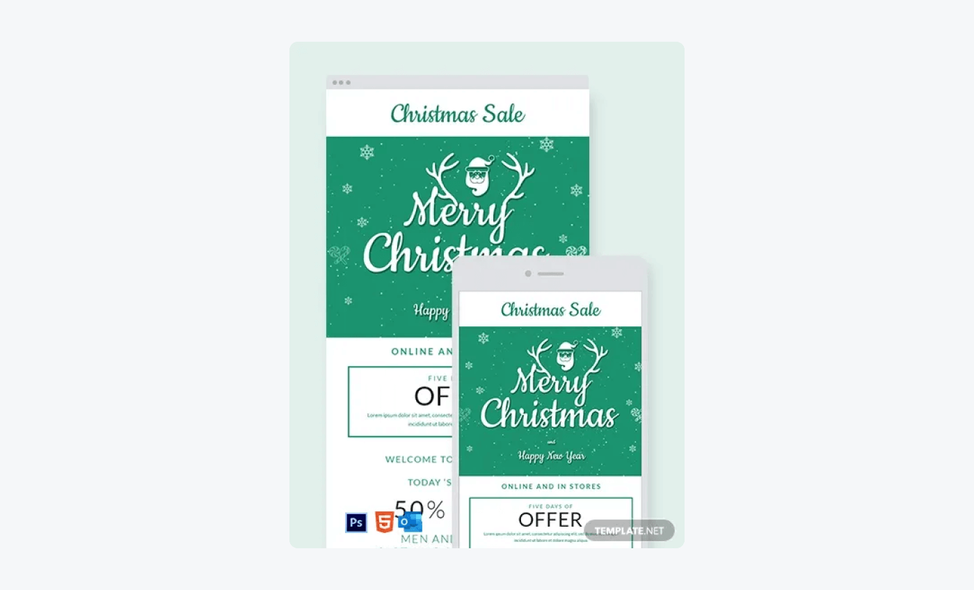 An example of a Christmas offer template