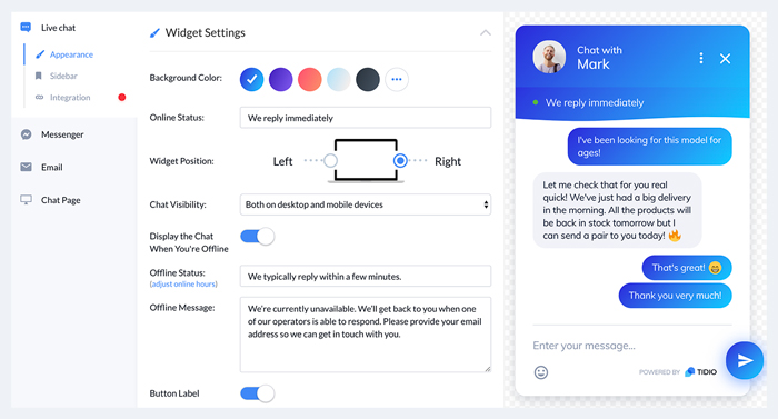 delivery status widget