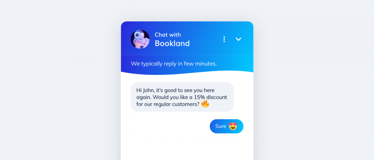 A discount chatbot in Tidio widget