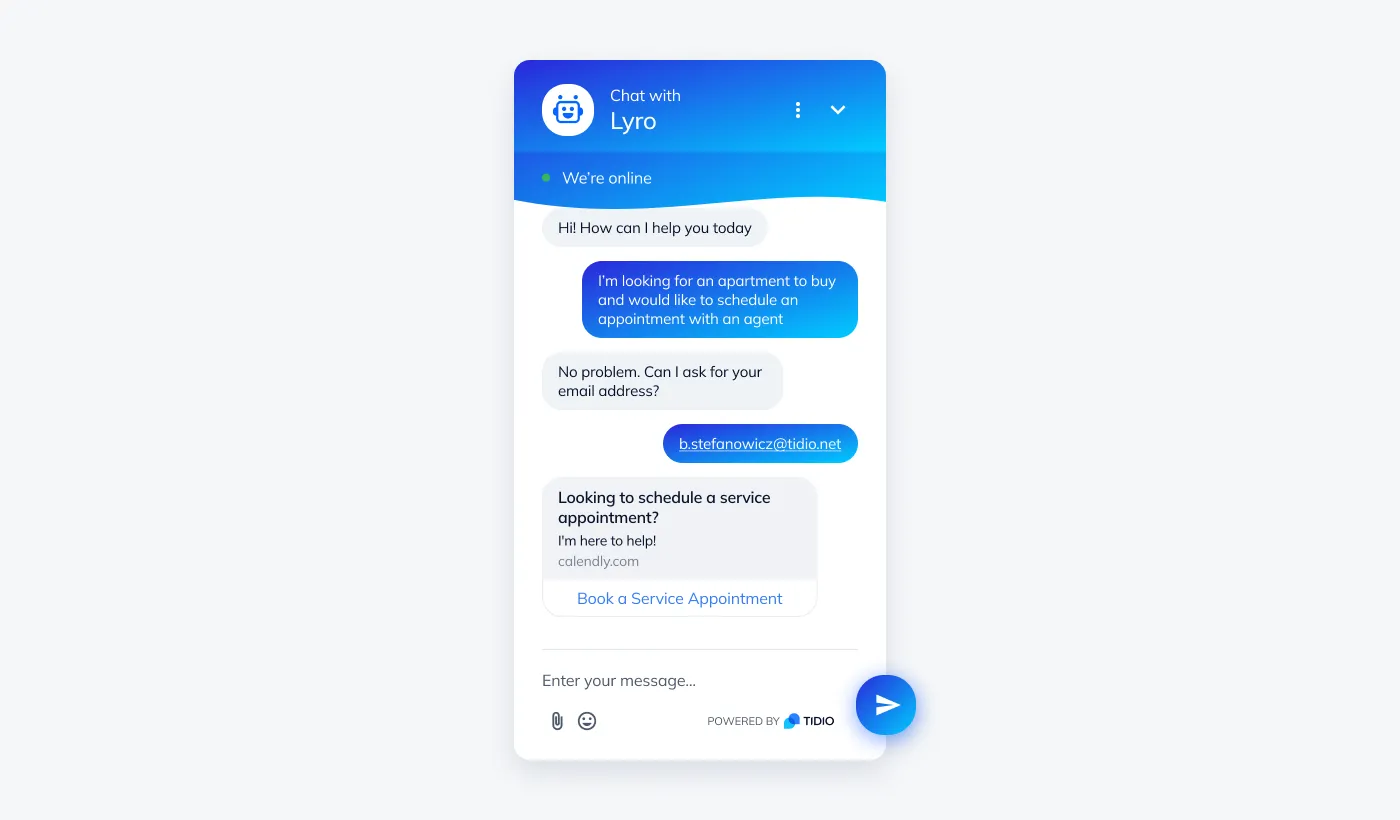 Real estate chatbot schedules appointments