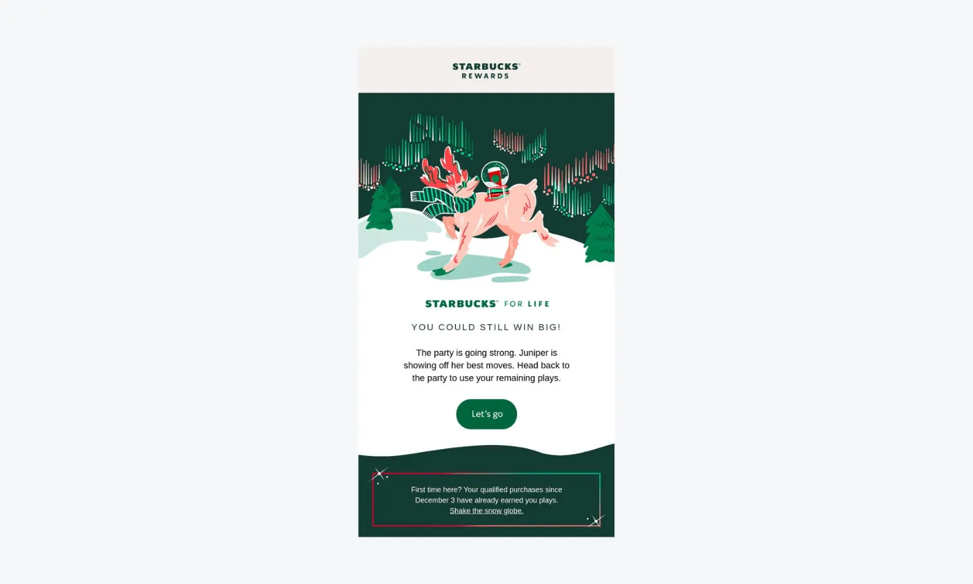 Starbucks Christmas newsletter example